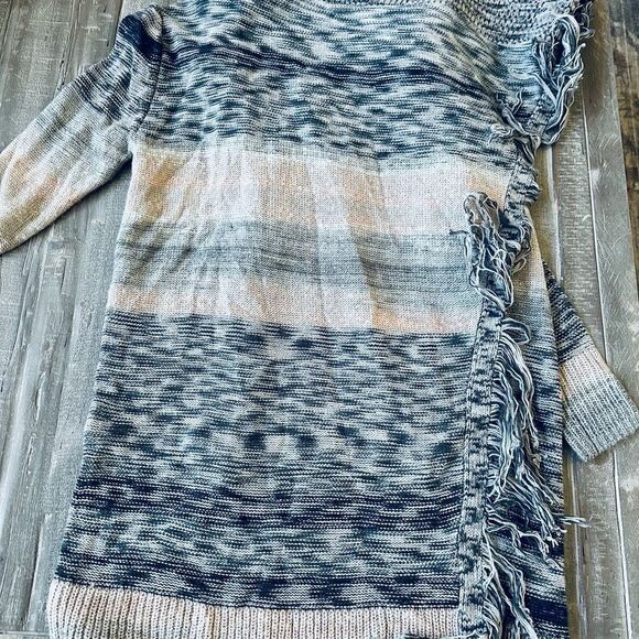 Knox Rose Boho Fringe Knit Cardigan Shrug Sweater XS - Picture 4 of 4